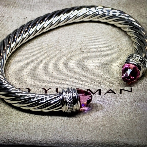David Yurman Jewelry - Yurman pink tourmaline 7mm cable cuff bracelet ln David Yurman Jewelry - Yurman pink tourmaline 7mm cable cuff bracelet ln